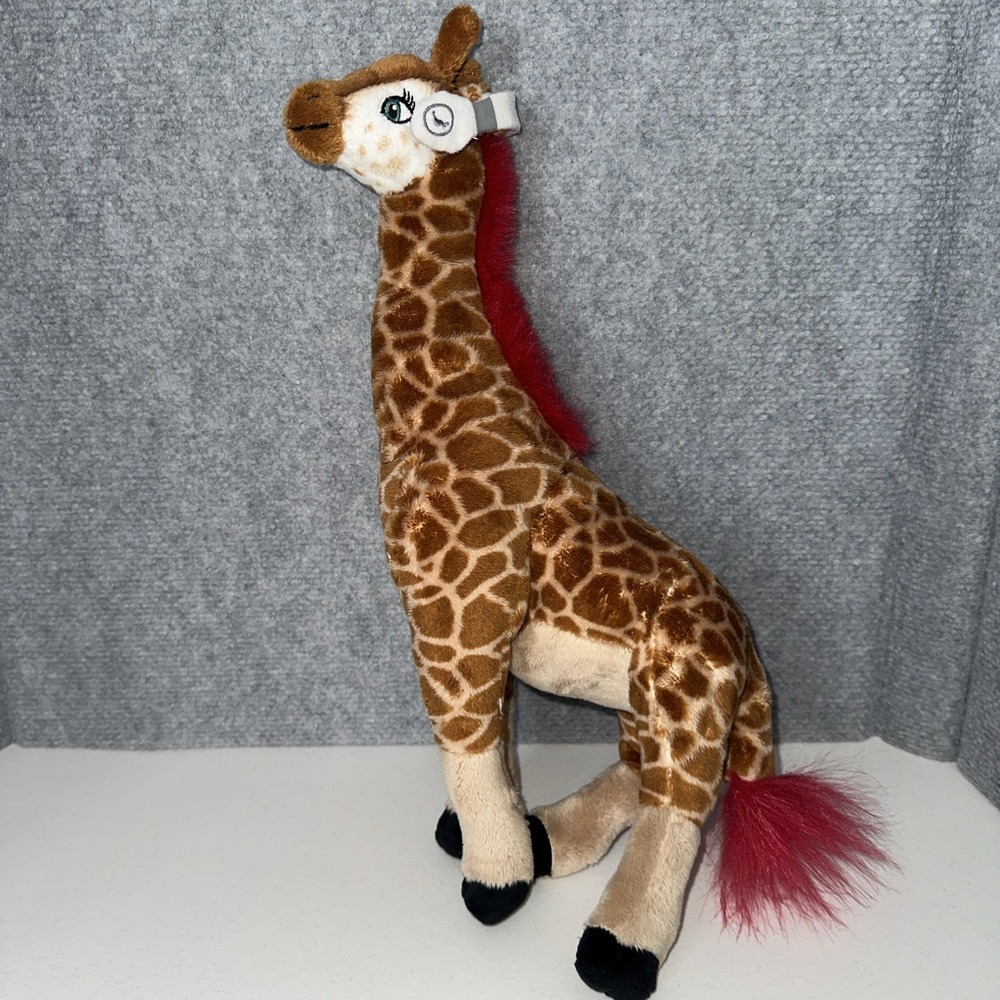 ARK ENCOUNTER Plush Toy Animal 15" Giraffe "GRACIE" Red Mane & Head Phones